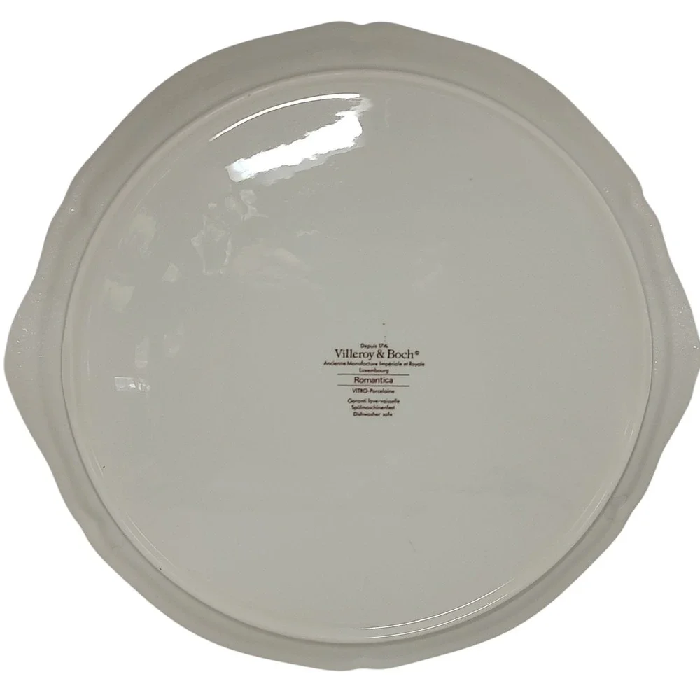 Villeroy‎ and Boch Cake Plate Platter Romantica Pattern Double Handles Floral